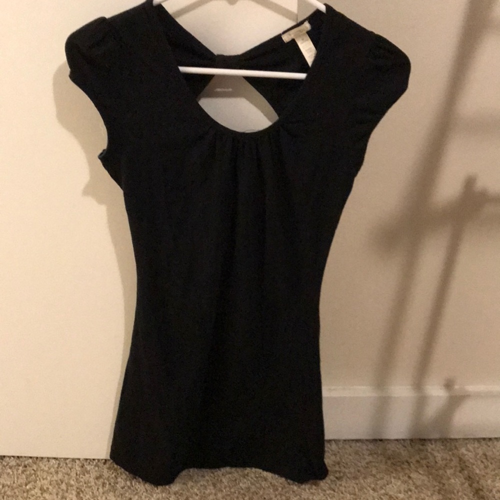 Lovely, Black Peek-A-Boo Back Shirt
